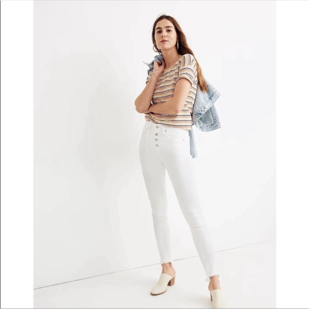 Madewell White 10” High Rise Skinny Jeans 36